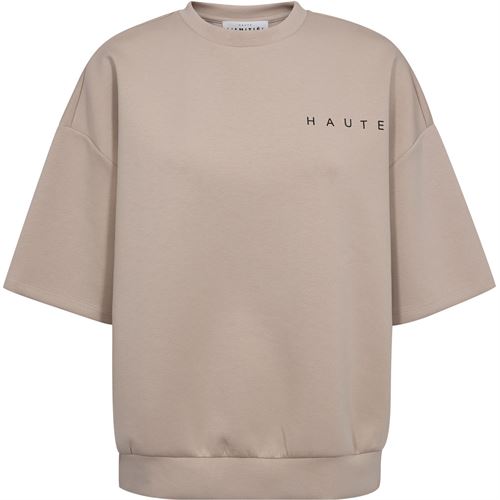 HAUTE L`AMITIÉ SWEATSHIRT, MAXI SPLIT SS LOGO SWEAT, BEIGE